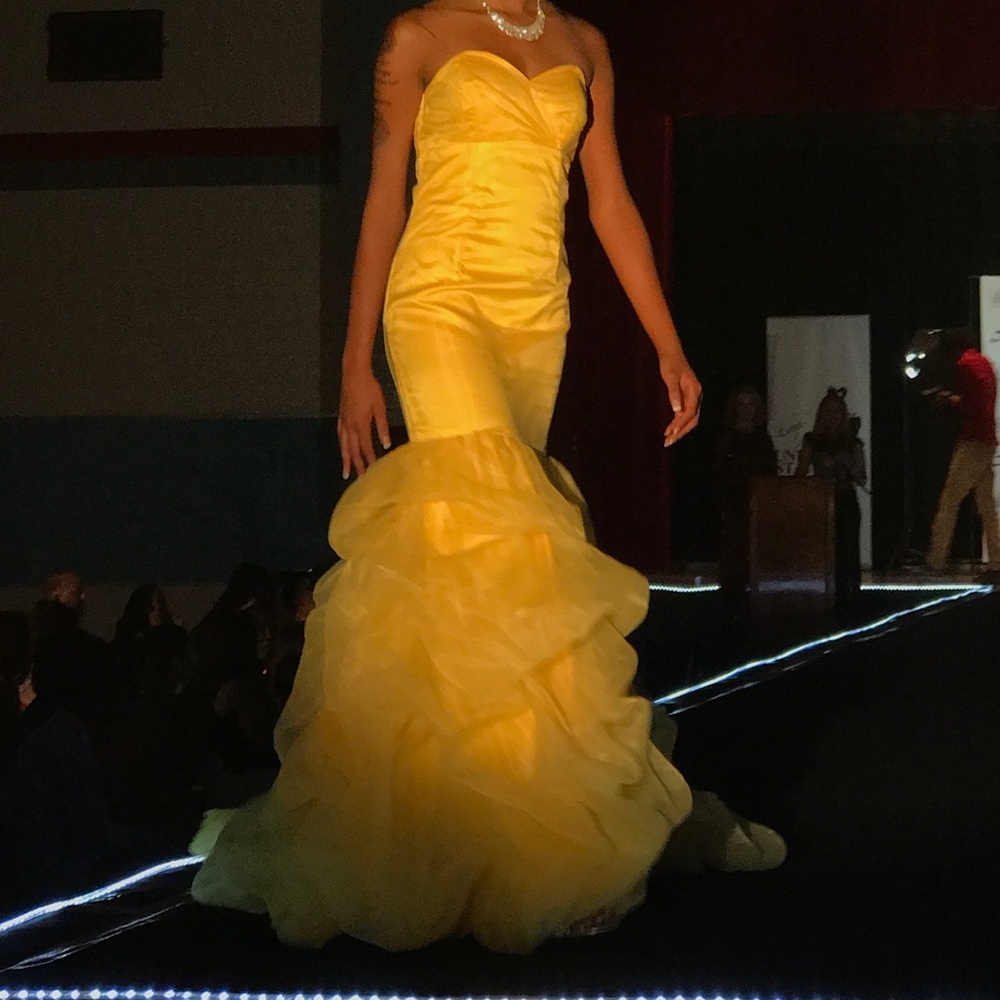 Yellow pageant gown worn once